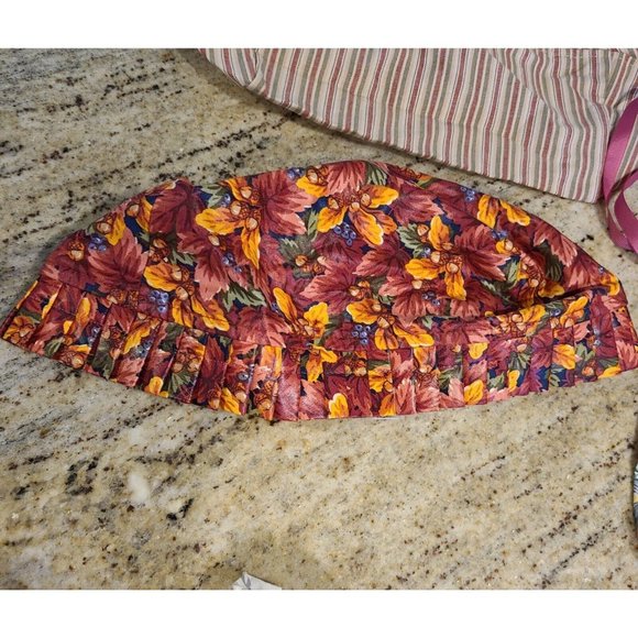 Lot of 5 Longaberger Basket Liners. Floral Stripe Plaid Bows Assorted Sizes - Picture 6 of 9